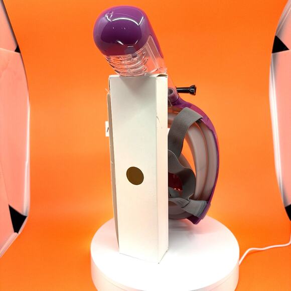 Snorkel Mask- 180 Degree Panoramic Full Face Design in Plum, Size Small/Medium - Picture 3 of 16